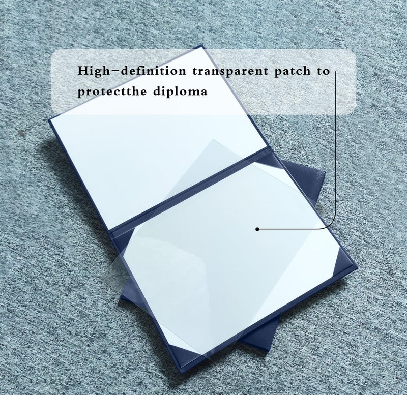 Gradplaza Diploma Cover for Certificate 8.5''x 11'' Padded Graduation Diploma Holder Certificate Cover Smooth Navy - Image 3